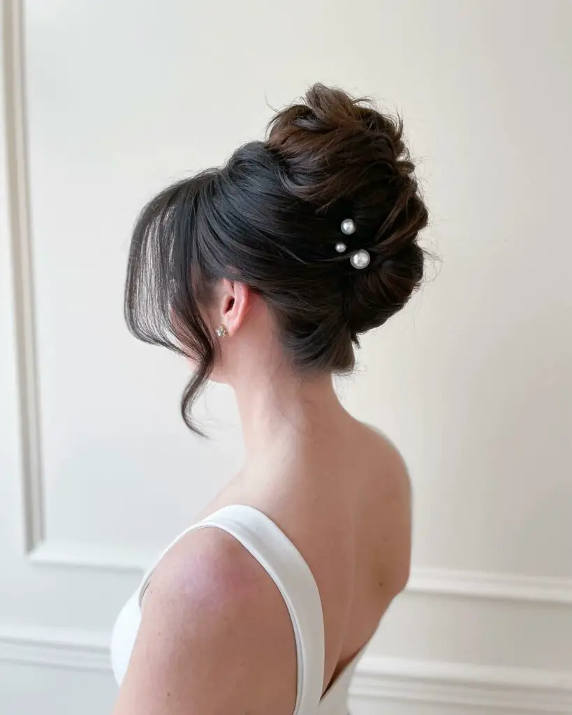 Beautiful Textured Updo with Strands prom hair