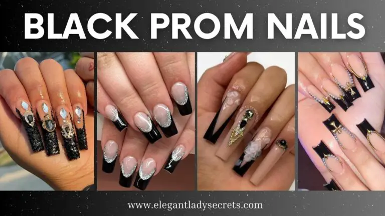 black prom nails