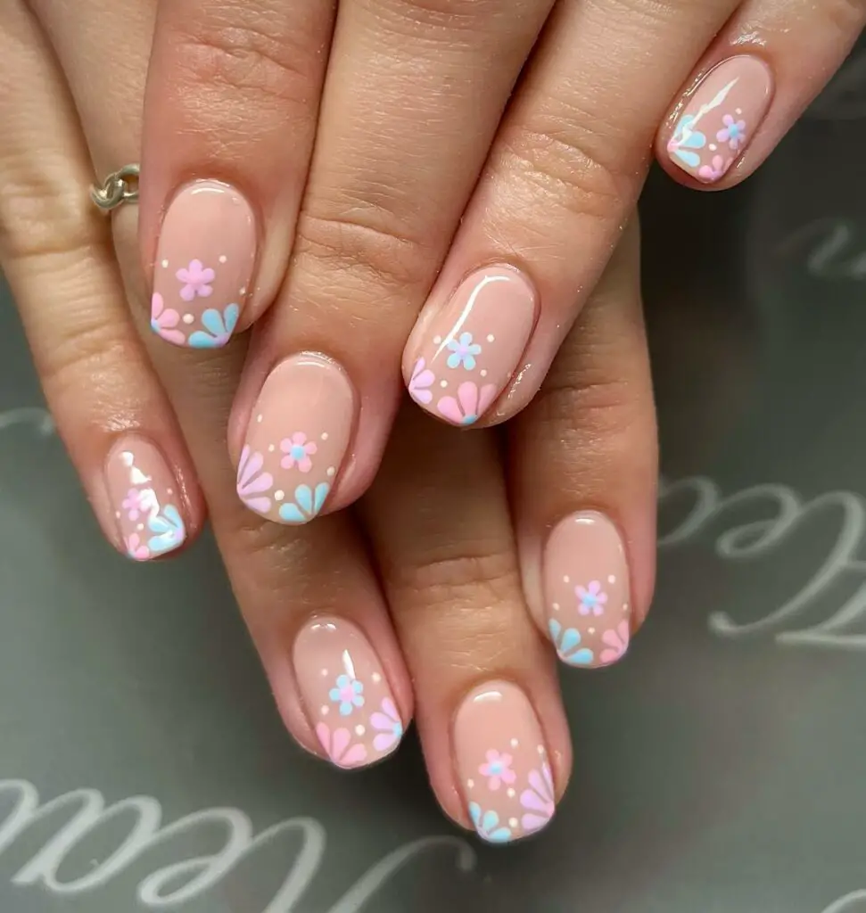 Candy Floralscape Nails - Cutest spring mani