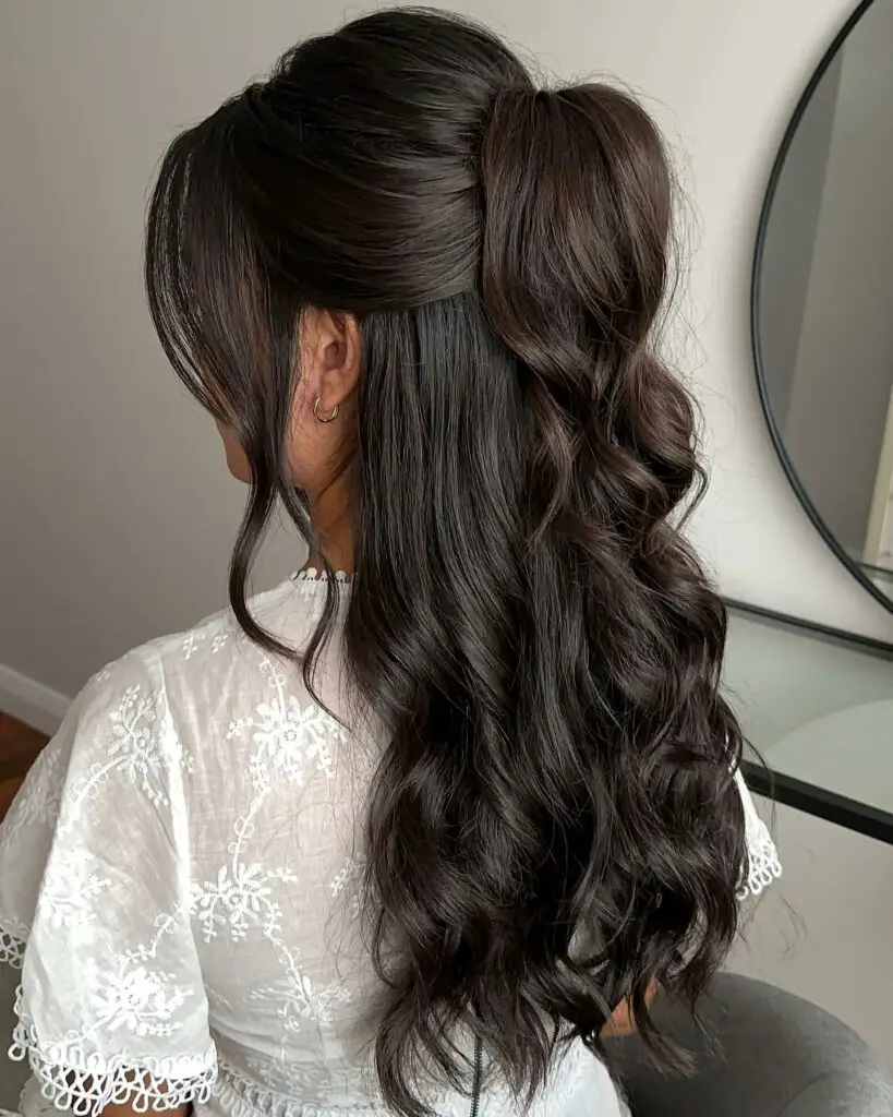 Captivating Half-up, Half-down prom hairstyle