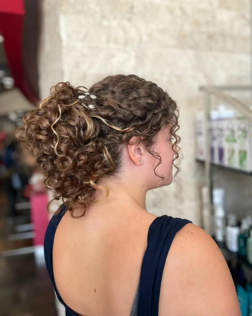 Elegant Curly Hair Updo prom hair