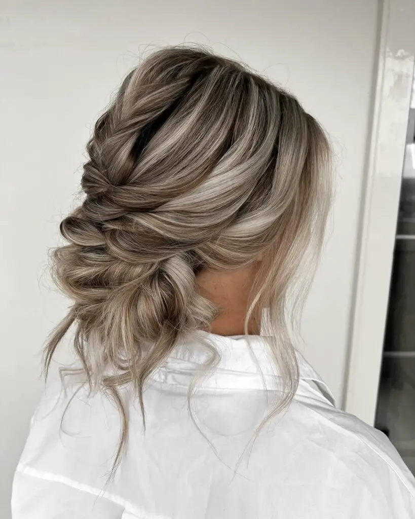 French braid, Curled Low Ponytail