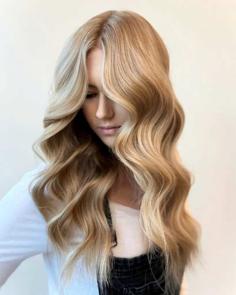 Gorgeous Golden Blonde Balayage spring hair color