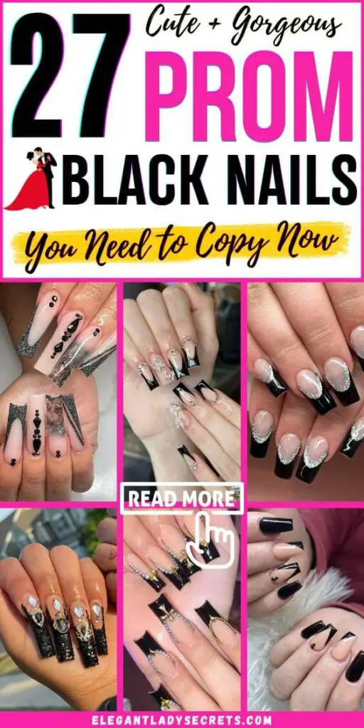 black prom nail design ideas