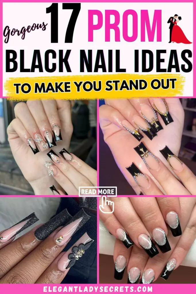 black prom nails