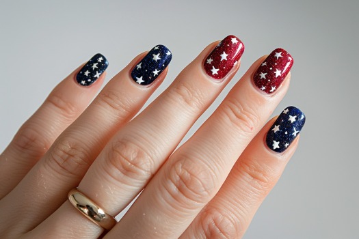 elegant stars on nails