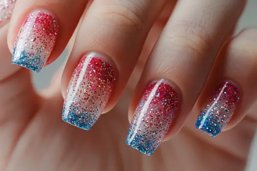 glitter gradient tip nails