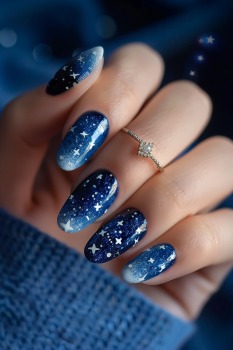 nails with a starry night design