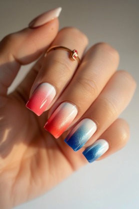 patriotic gradient nail design