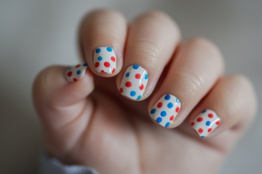 tiny nails with simple dots