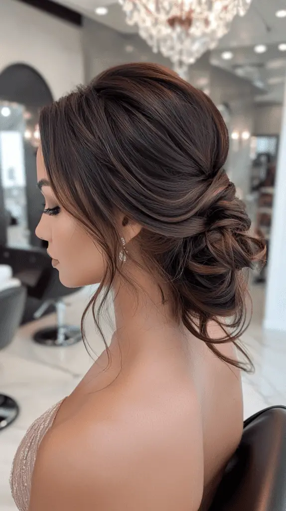 Half Up Half Down Prom Hairstyle twisted bun