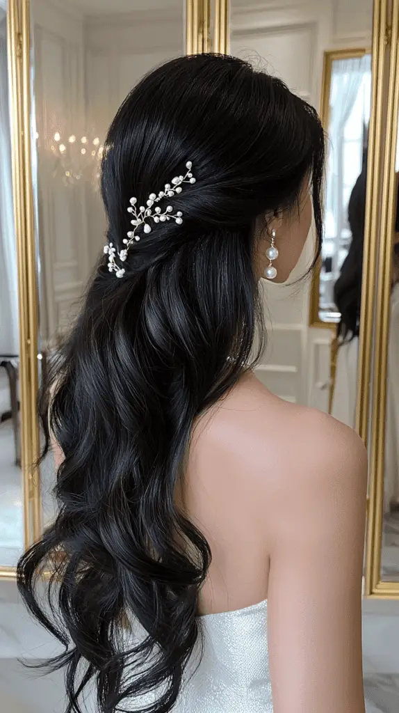 Elegant Half Up with Hair Accessories