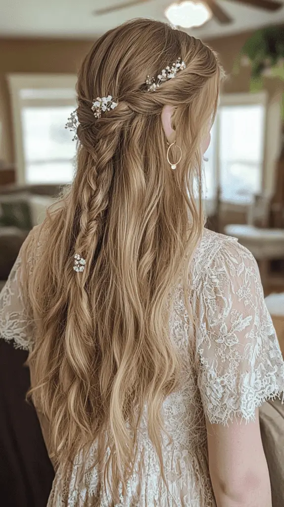 Elegant Half Up with Hair Accessories