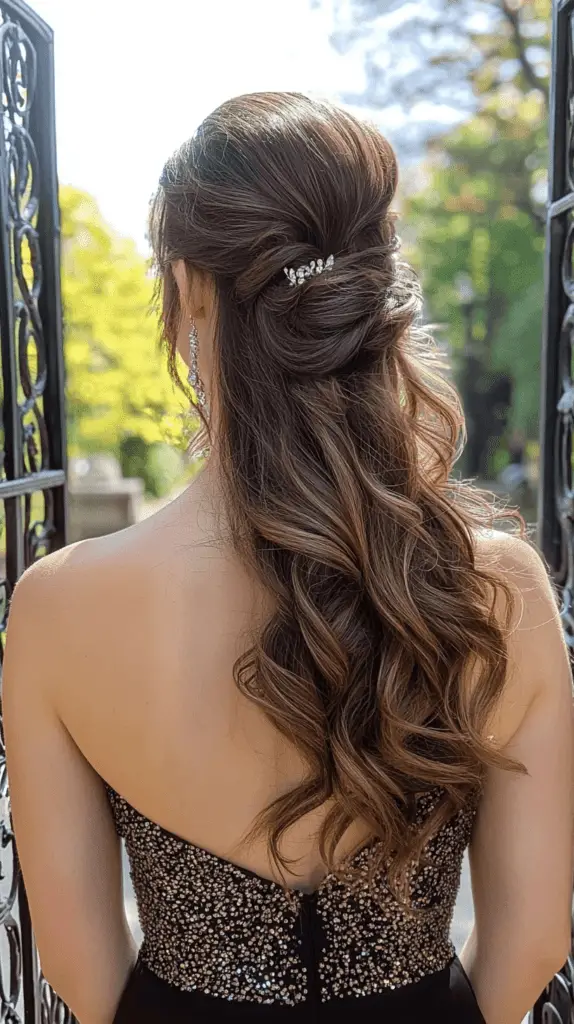 Elegant Half Up with Hair Accessories