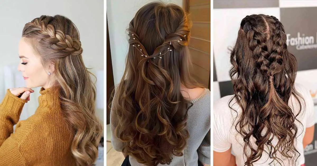 Half Up Half Down Hairstyles with Braids